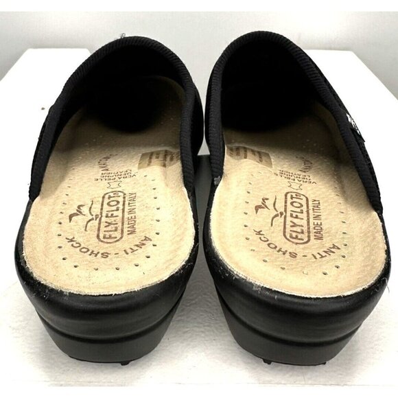 Fly Flot Slip On Shoes Clog Fabric Mesh Upper Leather Inner Black EU 39 US 8 - Picture 5 of 14